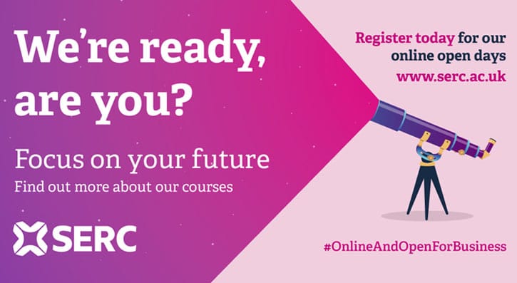 South Eastern Regional College is online and open for business and that includes welcoming hundreds of prospective students and their parents to their virtual open days full-time courses starting in September.